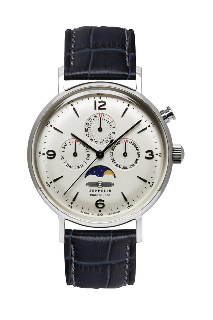 ZEPPELIN LZ129 Hindenburg Watch - Mineral Glass Series, Model 8074-5, Silver Dial, 5 ATM Water Resistant