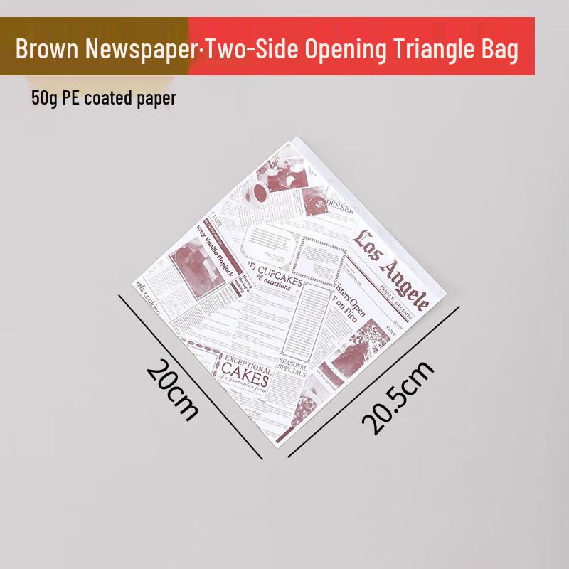 

Одноразовые жиронепроницаемые треугольные пакеты для бургеров