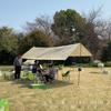3x4.5m Silver-Coated Camping Tarp Tent: Sun, Rain & UV Protection Canopy.