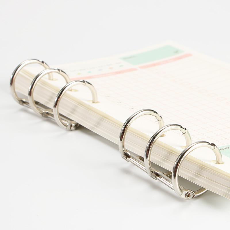 A6/A5 3-Hole Metal Loose-Leaf Binder Clips with Detachable Rings for Paper Binding