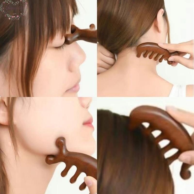 Comb Ladies' Comb Meridian Comb Massage Comb Round Tooth Comb Multifunctional Sandalwood Comb Portable Round Head Comb Five Tooth Massage Comb