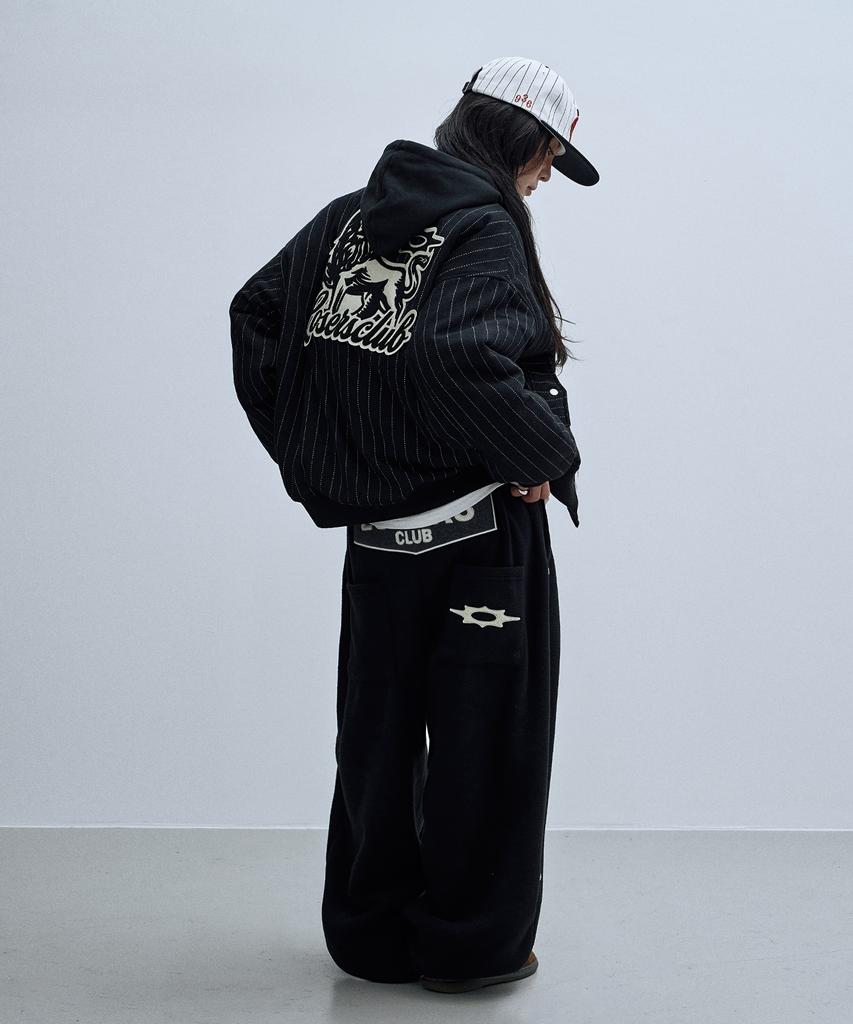 Lujeoseukeulleob Star Stud Wide Fleece Sweatpants Black