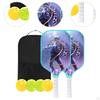 Astronaut Themed Pickleball Paddles Set Beginner Equipment Creative with Bag Light Blue