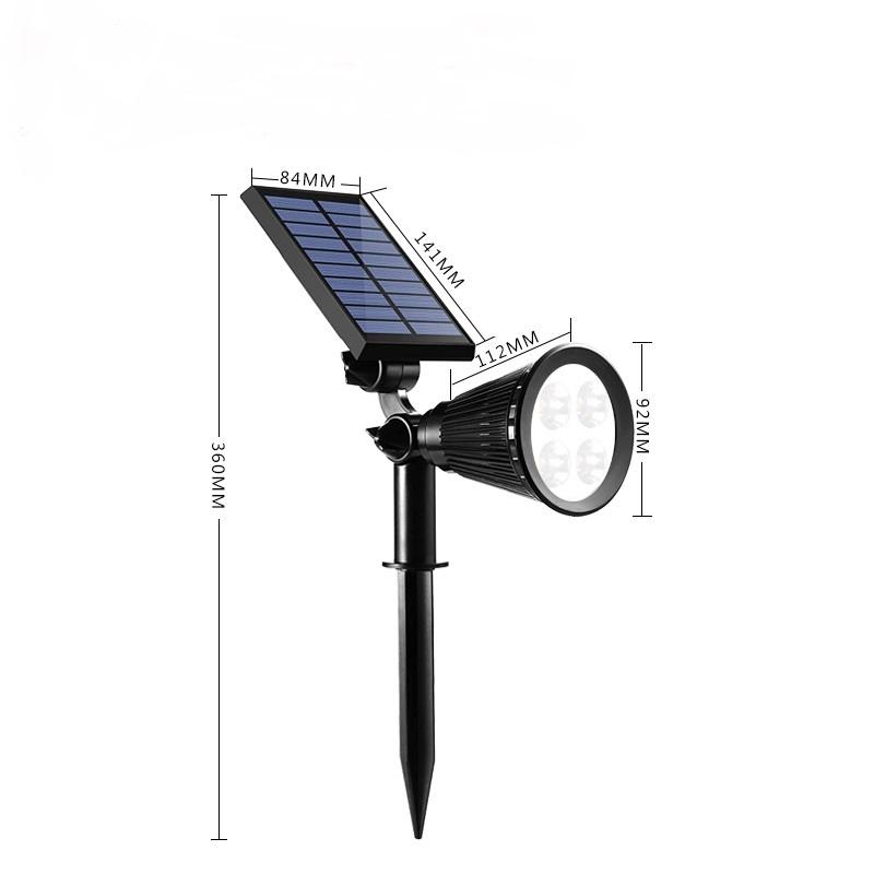 4LED Outdoor Solar Lights Lawn Ground Lamp Waterproof Landscape Solar Spotlights Pathway Garden Light Walkway Driveway Decor New