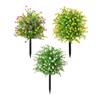 Artificial Green Plant With Stake Weather Resistant Plastic Plant Leaves With Realistic Silk Flower For Garden Yard