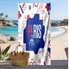 France Football Druck Strandtuch Schnelltrocknend Super Saugfähig Weiches Badetuch für Schwimmen Strand Reisen Fan Souvenir Geschenk