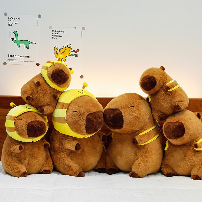 Plush Capybara Bee Toy Cartoon Stuffed Doll Living Room Decoration Gift Kids