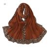 Winter Sexy Leopard Chain Viscose Scarf Wrinkle Pleated Shawls and Wraps Autumn Echarpe Pashmina Bufandas Muslim Sjaal 180*70Cm