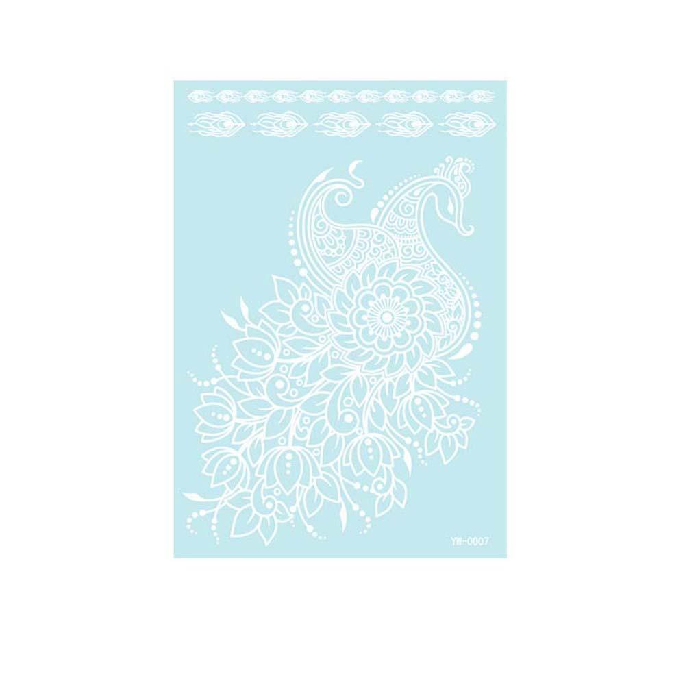 Wedding Tool Luminous Henna Tattoo Sticker White Body Art Sticker Lace Temporary Tattoo  Girls