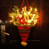 Christmas Artificial Pine Needles For Front Door Hat Pendant Santa Door Hanging Wreath Christmas Tree Decoration Xmas Ornaments