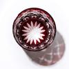 Kobo Edo Kiriko Yarai Fish Crest Old Glass TB90415R Wooden Box Made In Japan [Taimuro Official] (Red)