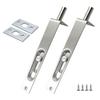 2 Pack 4 Inch Door Flush Bolt Stainless Steel Security Door Guard Concealed Bolt Lever Action Latch With Screws
