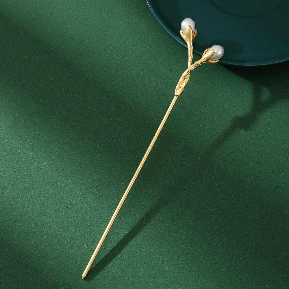 New High-End Chinese Hanfu Hairpin with Ancient Style Cloud & Ginkgo Leaf Design for Women