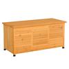 Boîte de jardin, Boîte à coussins, Boîte de rangement, Boîte de rangement, Coffre de jardin, Résistant aux intempéries, Bois massif, 127 x 56 x 60 cm Jaune