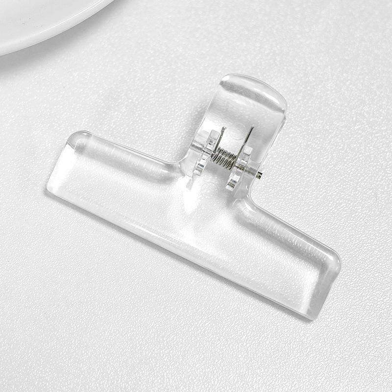 1pc Creative Simple Transparent Acrylic Clip Office Supplies Bill Folder Learn Stationery Long Tail Pocket Folder
