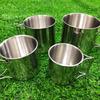 4Pcs Stainless Steel Camping Cup Coffee Wine Cup Outdoor Water Stackable Lightweight Camping Tableware Supplies