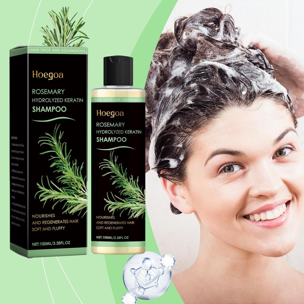Hoegoa Rosemary Thickening Shampoo, Plant Oil Control, Volumizing and Refreshing, Nourishing and Repairing, Improves Hair Quality, For Hair Use, 100ml