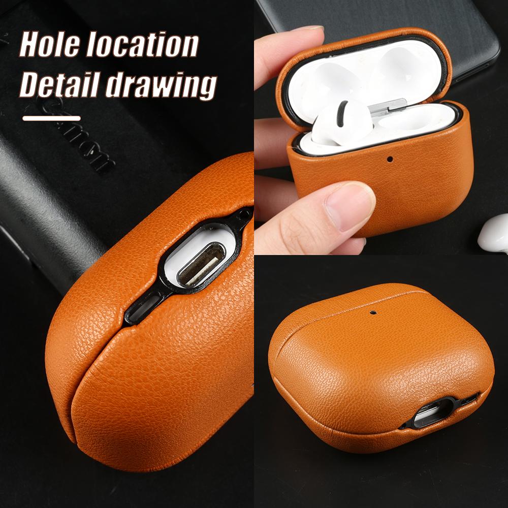 Earphone Case for Airpods Pro 2 3 Pro3 Pro2 for Airpods 4 Wireless Bluetooth Biobased Eco-Friendly Leather Hard Headphone Box