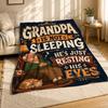 Grandpa Resting His Eyes Coral Fleece Blanket Funny Quote