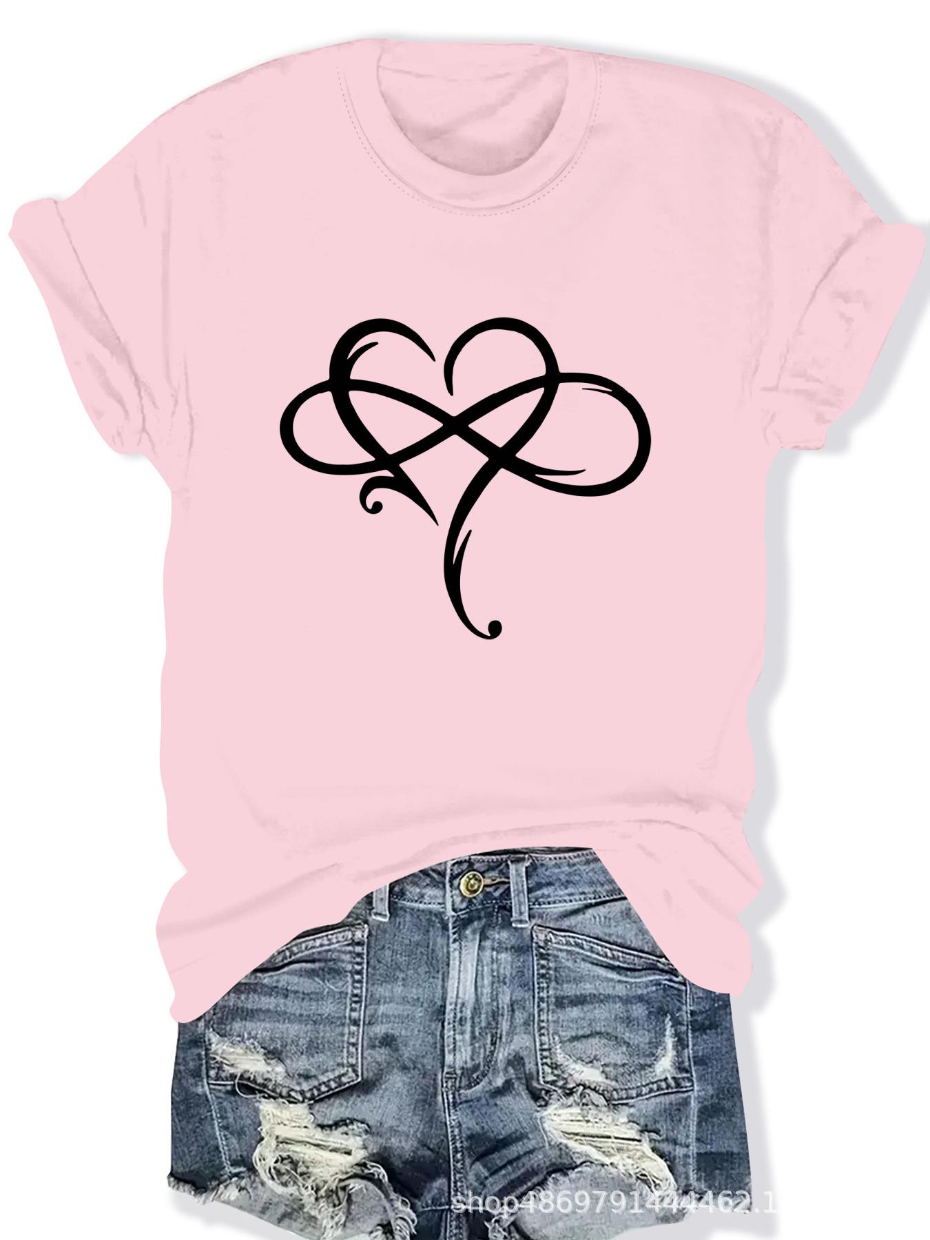 

Women s Fashion Round Neck T-Shirt - Cross-Border Style XL розовый