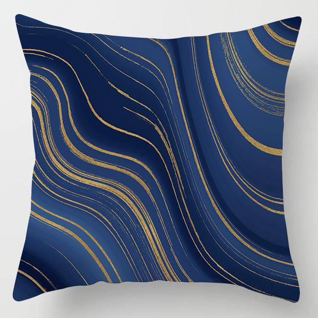 Modern Simple Blue Geometric Marble Pillowcase Home Sofa Pillowcase Pillowcase Pillowcase