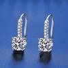 French Moissanite Diamond Ear Hooks - Popular European & American Women's Engagement Earrings