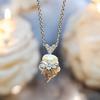 Ice Cream Shape Necklace Imitation Pearl Diamond Sparkling Collarbone Chain Temperament Simple Jewelry Women