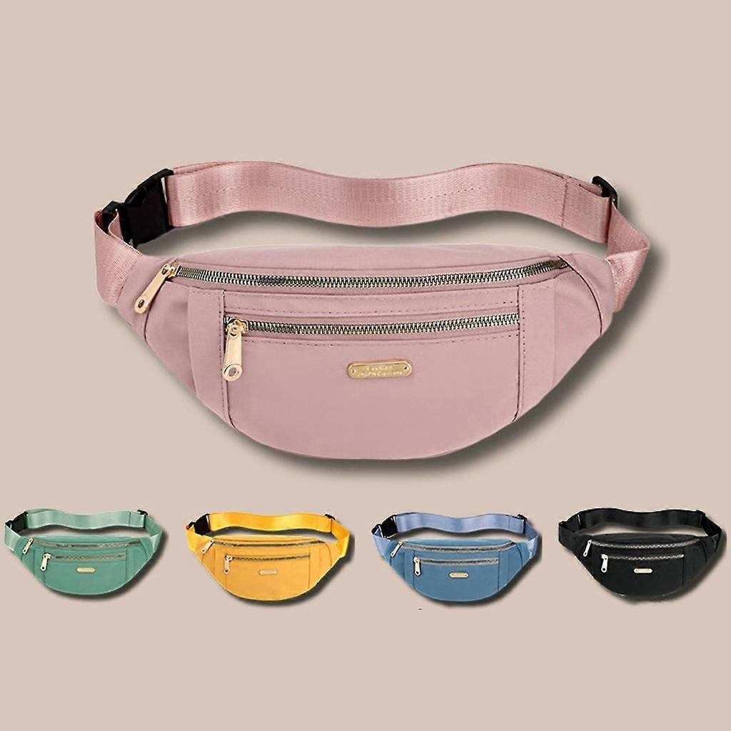 Women Crossbody Bag Multifunction Korean Style Storage Smooth Zipper Waistbag for Travel