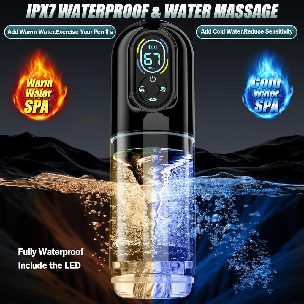 KUSHOR Automatic Male Masturbator Penis Pump Sex Toy for Men Pocket Pussy LCD Blowjob Sex Machine With7 Thrusting Rotating Modes