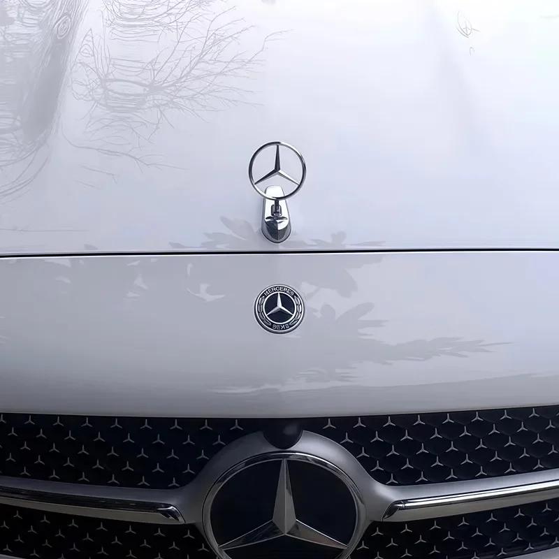 AABGV1 Emblem Badge for Car Hood Front Chrome Logo Luxurious Plated for Mercedes Benz Hood with Wing for C200 R300 E260 S450 S350