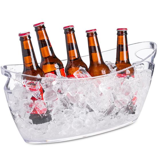 5.5L Ice Wine Barrel for Parties Transparent Champagne Beverage Bucket with Scoop Easy to Clean Drinks Buckets