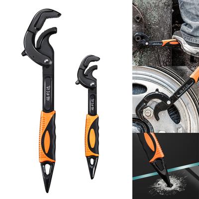 2Pcs Universal Wrench Multifunctional Opening Wrench Adjustable Ratchet Spanner Manual Flexible Hand Repair Tools