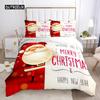 Chirstmas Duvet Cover Kid’s Bedroom 3D Cartoon Merry Chirstmas Twin Bedding Set Polyester Santa Claus Happy New Year Quilt Cover