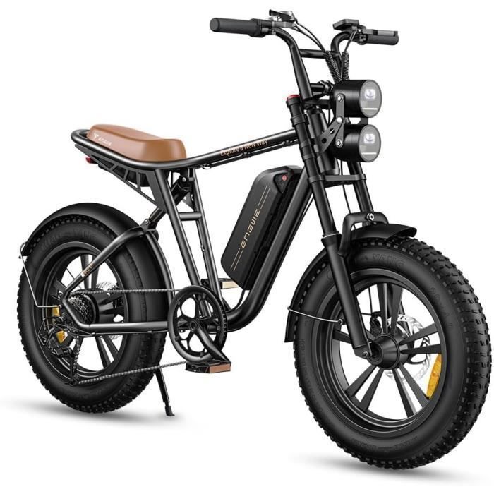 ENGWE M20 - Vélo Électrique 20" - Autonomie 75km - Batterie 48V13Ah - Tout suspendu - Shimano 7 vitesses - VTT fat bike, Noir