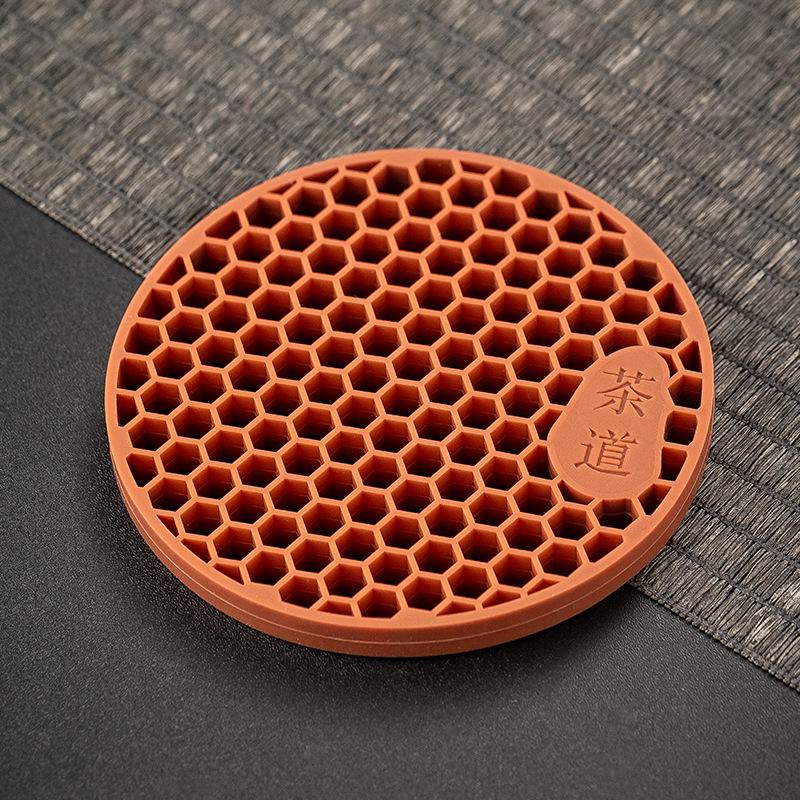 

Purple Clay Teapot Care Mat - Non-slip Honeycomb Silicone Tea Tray Stand for Kung Fu Tea Sets