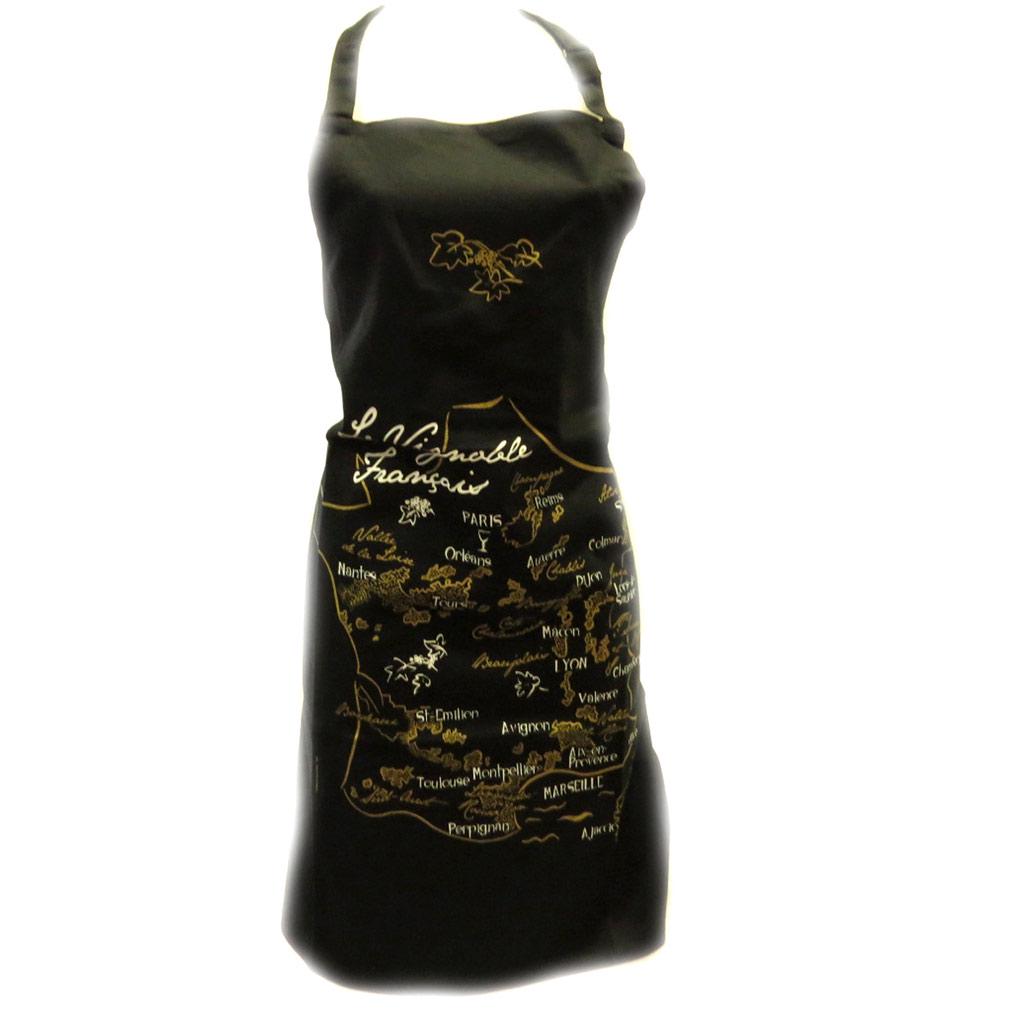 Les Trésors De Lily [L4716] - Designer Apron 'Le Vignoble Français' Black
