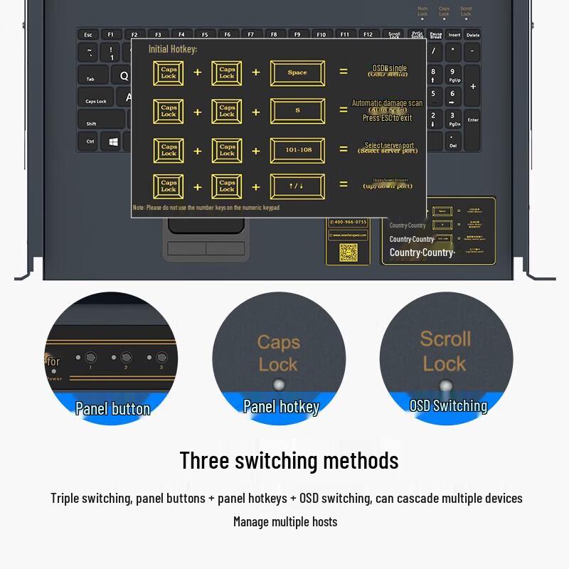 Shengwei 8-Port KVM Switch with 17-inch LED Display and IP Remote