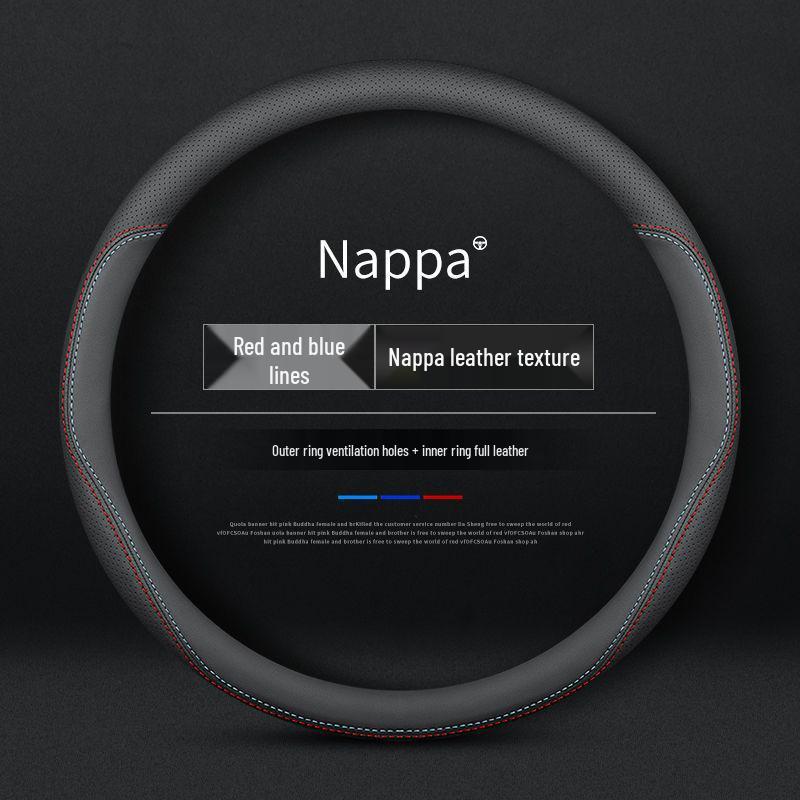 Compatible Leather Steering Wheel Cover for Honda Civic Generations 8-11, No Sewing Required, Slim Design.