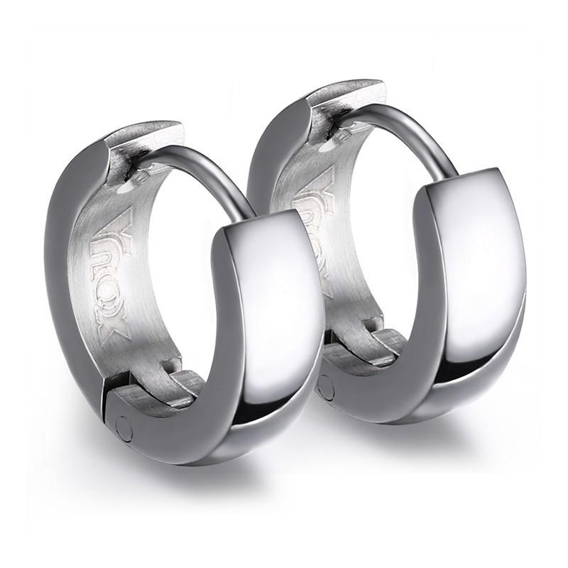 

Punk Huggie Earrings for Men, Fashion Jewelry Stainless Steel Unique Small Hoop Earrings brincos masculinos