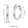 WOSTU Minimalist Platinum Plated 925 Sterling Silver Post Hoop Earrings Fow Women Hypoallergenic Simple Jewelry Gift Wholeslae