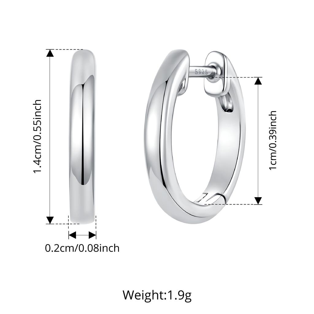 WOSTU Minimalist Platinum Plated 925 Sterling Silver Post Hoop Earrings Fow Women Hypoallergenic Simple Jewelry Gift Wholeslae