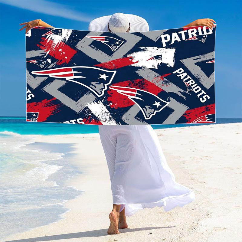 New England Patriots Print Beach Towel, Large Soft Quick Dry Towel for Beach Camping Swimming