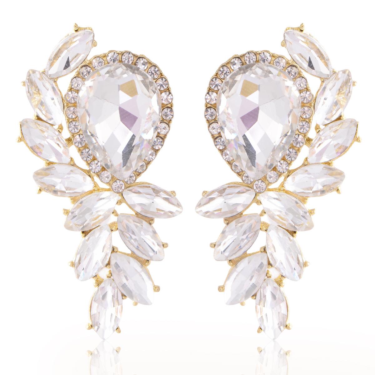 Luxury Rhinestone Stud Earrings For Women Elegant And Exquisite Crystal Ear Jewelry Fashionable Personalized Accessories