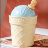 Macaron Ice Cream with Lid Scoop Ceramic Cup Personalized Creative Small Gift Mug Cute Children's Water Cup for Home Use