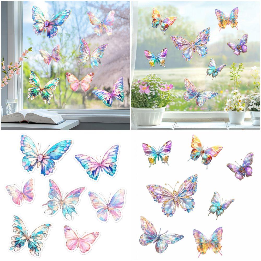 Multicolor Electrostatic Window Stickers Static Butterfly Glass Stickers  Home Decoration