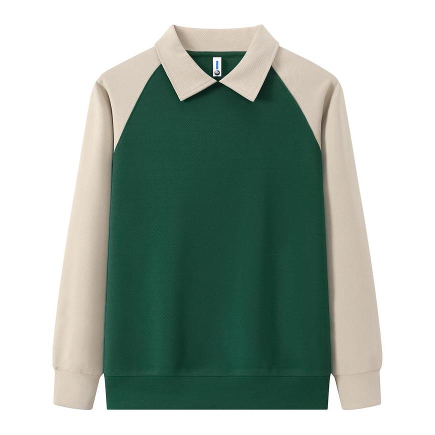 Business Casual Outdoor POLO Sweater Autumn Color Block Lapel Long Sleeved Hoodie Couple's Outfit Men's and Women's Fashionable Hoodie Boutique Top