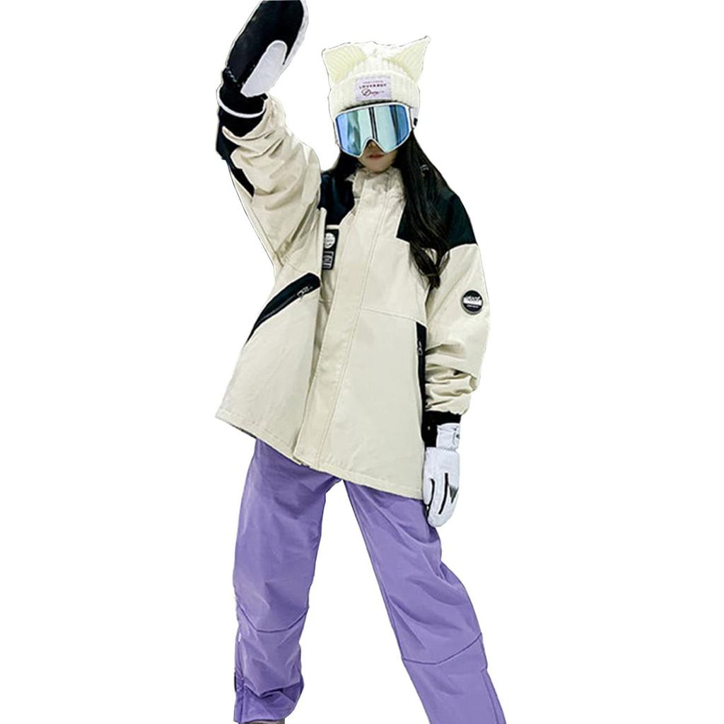R U R Snowboarding Top and Bottom Ski Snowboarding Water Cold Heat Playing In the Snow Size Casual Outer Jacket [Cos U] Women's Wear, Set, Wear,