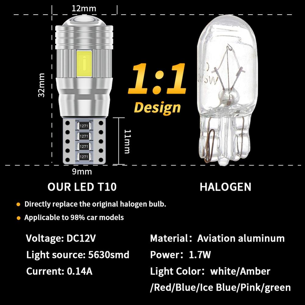 Car Width Lamp LED Width Indicator License Plate Light 5630SMD High Brightness Auto Trunk Lamp Car Tail Light Reading Lamp 10PCS White