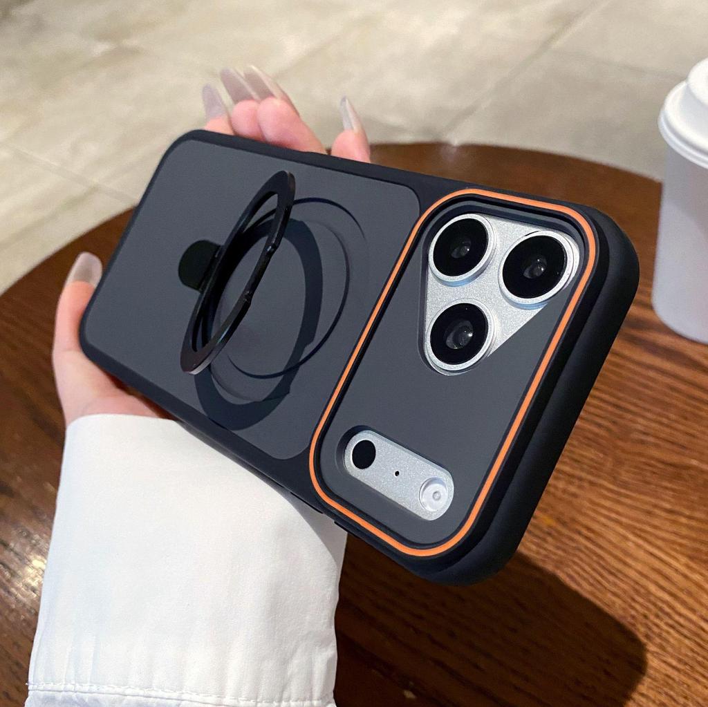 Apple 17 Pro Max Skin-Feel Magnetic Phone Case: Drop-Proof iPhone 16 Large Window Protection
