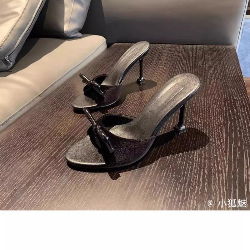 Fashion Summer New Sandals Women's Fashion Round Head Open Toe Butterfly Knot Anti-slip Wear-resistant High-heeled Slippers
